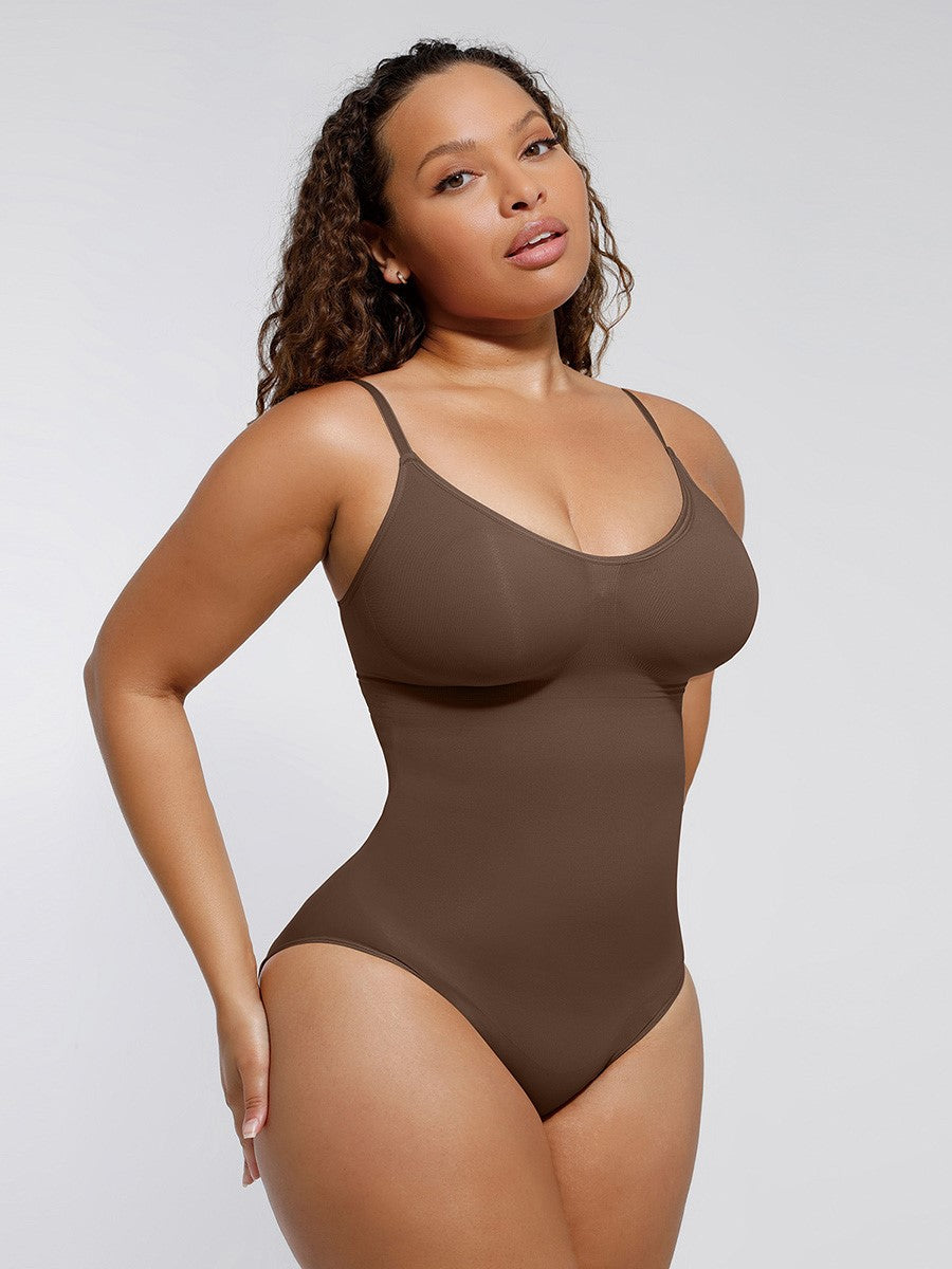 Shapebird Seamless Comfort Sculpt Thong  Bodysuits for women's tops - Slim Underwear Spaghetti Straps